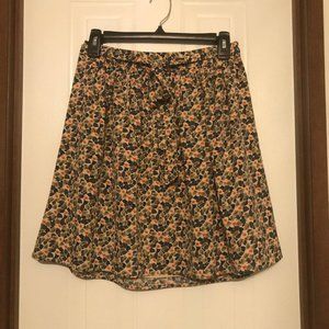 Canvas by Lands' End Floral Belted Skirt